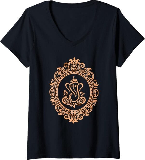 Ganapati, Ganesh, Puja V-Neck T-Shirt (USA)