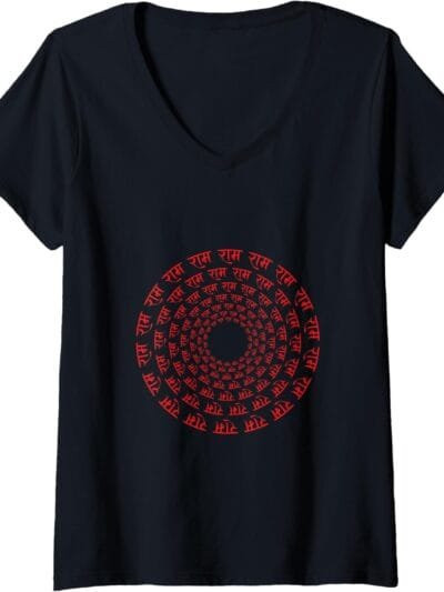 Rama, Ram, Diwali Ram Chant Sanskrit Hindu Temple Pooja V-Neck T-Shirt (France)