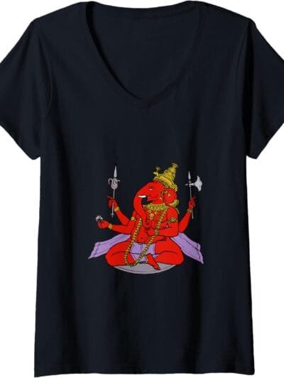 Ganapati, Ganesh, Ganeshotsav Puja V-Neck T-Shirt (France)