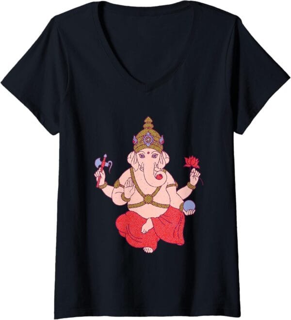 Ganapati, Ganesh, Ganeshotsav Puja V-Neck T-Shirt (France)