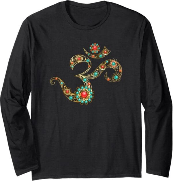 Hinduism Om, Sacred Pooja Hindu Temple Long Sleeve T-Shirt (USA)