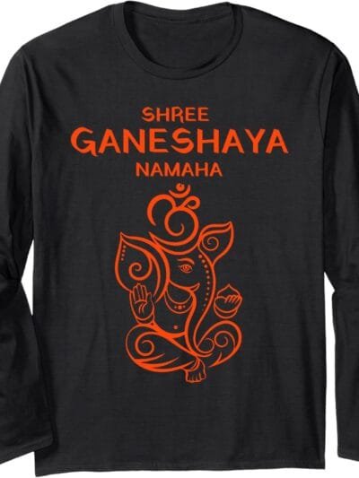 Ganapati, Ganesh, Shree Ganeshaya Namaha Om Ganeshotsav Puja Long Sleeve T-Shirt (Japan)