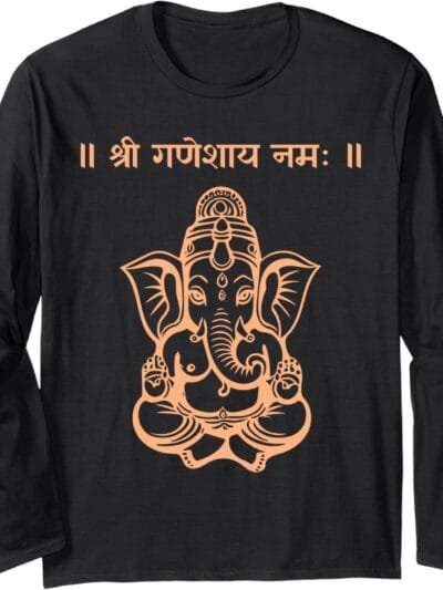 Ganapati, Ganesh, Shree Ganeshaya Namaha Sanskrit Puja Long Sleeve T-Shirt (Germany)