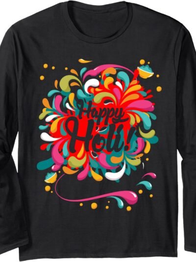 Happy Holi | Gift for Indians Long Sleeve T-Shirt (USA)