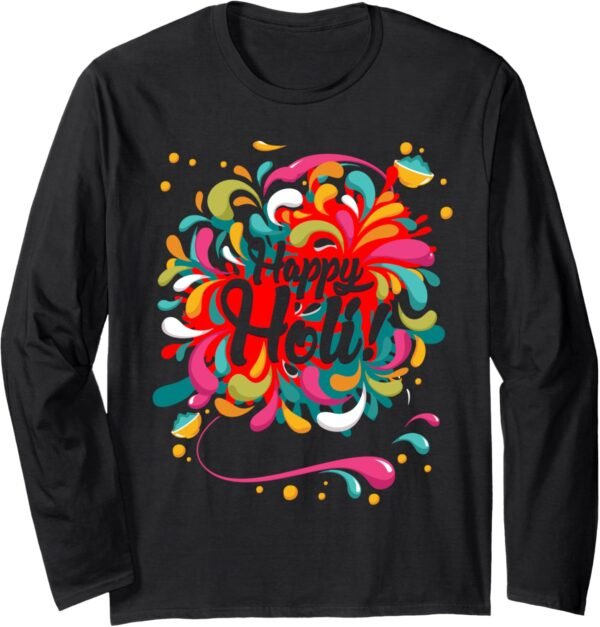 Happy Holi | Gift for Indians Long Sleeve T-Shirt (USA)