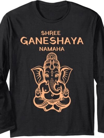Ganapati, Ganesh, Shree Ganeshaya Namaha Ganeshotsav Puja Long Sleeve T-Shirt (France)