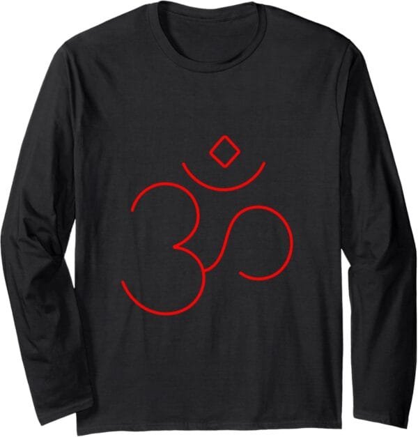 Hinduism Om, Sacred Pooja Hindu Temple Long Sleeve T-Shirt (USA)