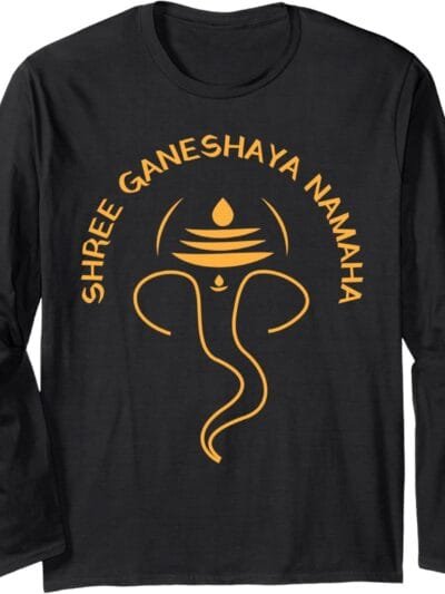 Ganapati, Ganesh, Shree Ganeshaya Namaha Ganeshotsav Puja Long Sleeve T-Shirt (France)