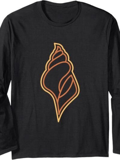 Hindu God Pooja Shankh, Conch Line Drawing Long Sleeve T-Shirt (Italy)