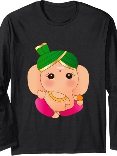 Ganapati, Ganesh, Baby Ganesha Ganeshotsav Puja Long Sleeve T-Shirt (USA)