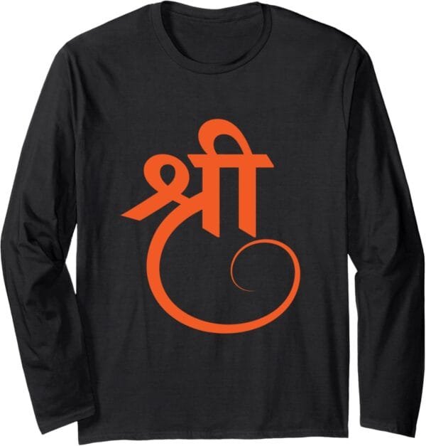 Hinduism Shree, Sacred Pooja Hindu Temple Long Sleeve T-Shirt (USA)