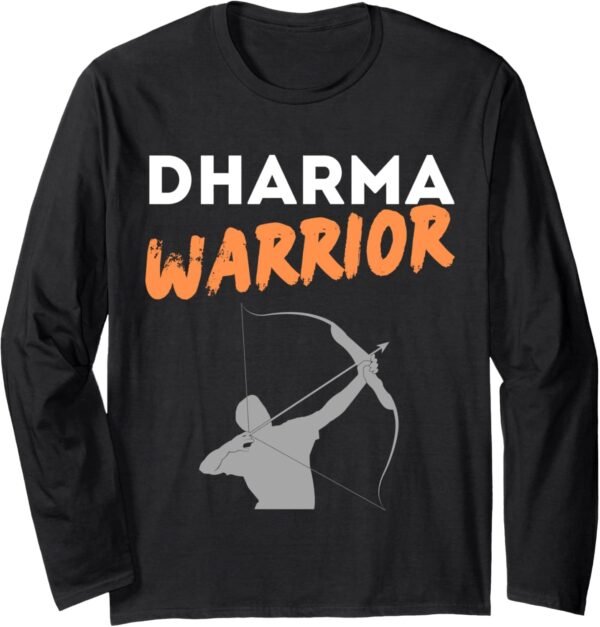 Dharma Warrior - Inspiring Hindu Spiritual, Cultural Long Sleeve T-Shirt (USA)