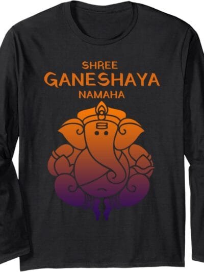 Ganapati, Ganesh, Shree Ganeshaya Namaha Ganeshotsav Puja Long Sleeve T-Shirt (Germany)