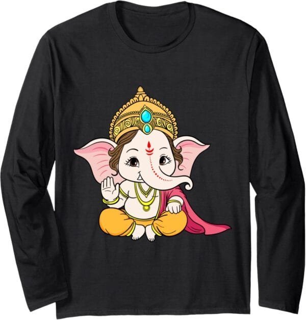 Ganapati, Ganesh, Ganeshotsav Puja Long Sleeve T-Shirt (USA)
