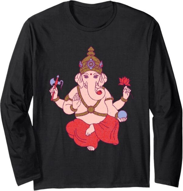 Ganapati, Ganesh, Ganeshotsav Puja Long Sleeve T-Shirt (USA)