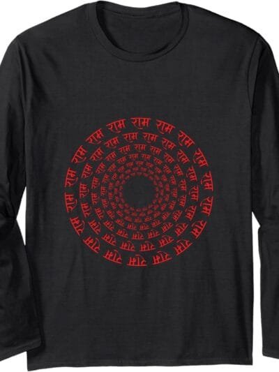 Rama, Ram, Diwali Ram Chant Sanskrit Hindu Temple Pooja Long Sleeve T-Shirt (UK)