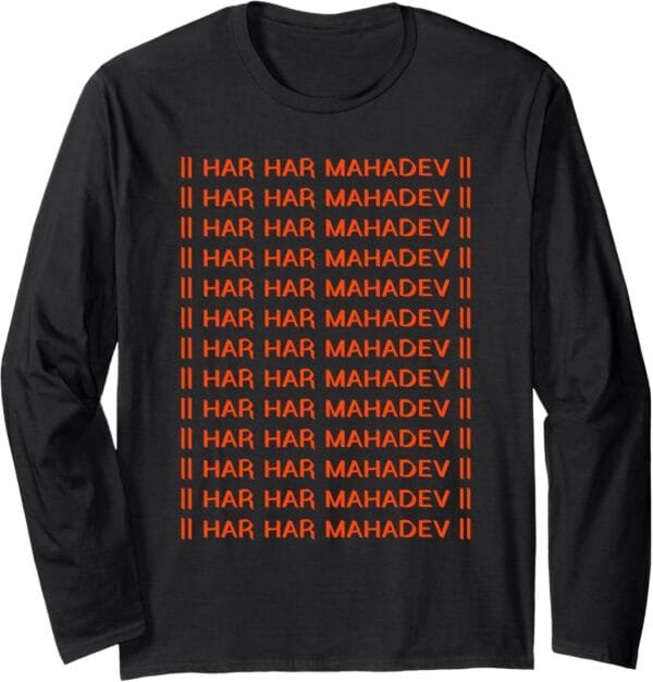 Shiva, Shankar, Maha Shivratri Har Har Mahadev Hindu Pooja Long Sleeve T-Shirt (USA)