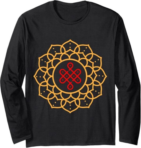 Diwali Pooja, Deepawali, Hindu Rangoli Mandala Art Long Sleeve T-Shirt (Germany)