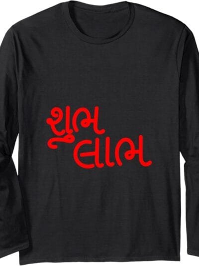 Diwali Pooja, Deepawali, Hindu Shubh Labh Gujarati Puja Long Sleeve T-Shirt (Italy)