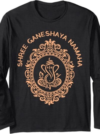 Ganapati, Ganesh, Shree Ganeshaya Namaha Puja Long Sleeve T-Shirt (UK)