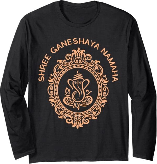 Ganapati, Ganesh, Shree Ganeshaya Namaha Puja Long Sleeve T-Shirt (USA)
