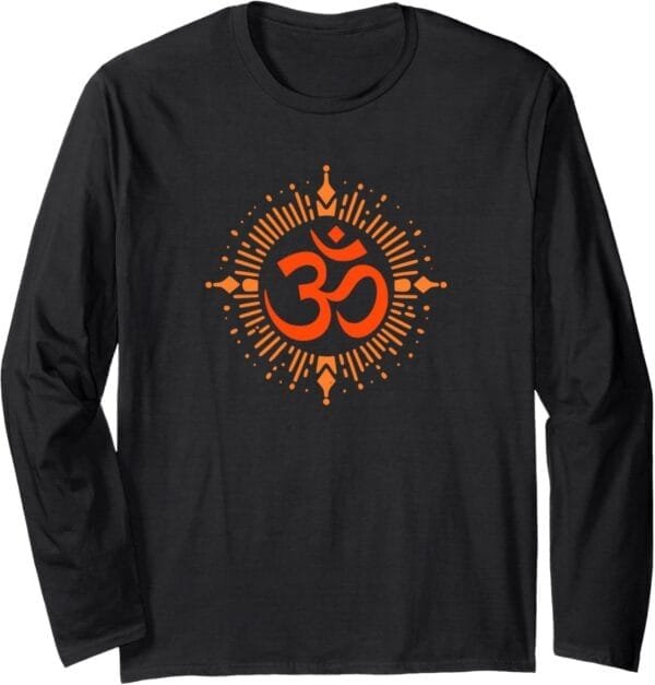 Hinduism Om, Sacred Pooja Hindu Temple Long Sleeve T-Shirt (USA)