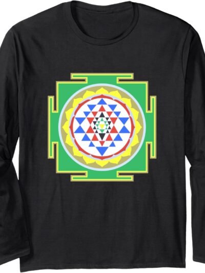 Indian Hindu Wedding Gift for Indians Sri Yantra Diagram Long Sleeve T-Shirt (Spain)
