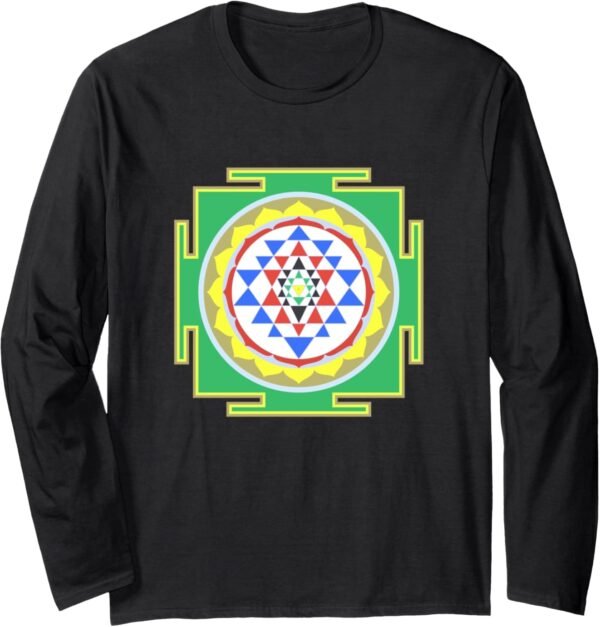 Indian Hindu Wedding Gift for Indians Sri Yantra Diagram Long Sleeve T-Shirt (Spain)