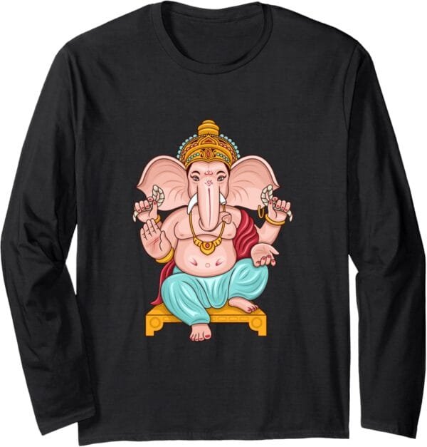 Ganapati, Ganesh, Ganeshotsav Puja Long Sleeve T-Shirt (USA)