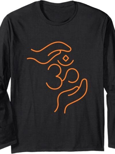 Hinduism Om, Sacred Pooja Hindu Temple Long Sleeve T-Shirt (UK)