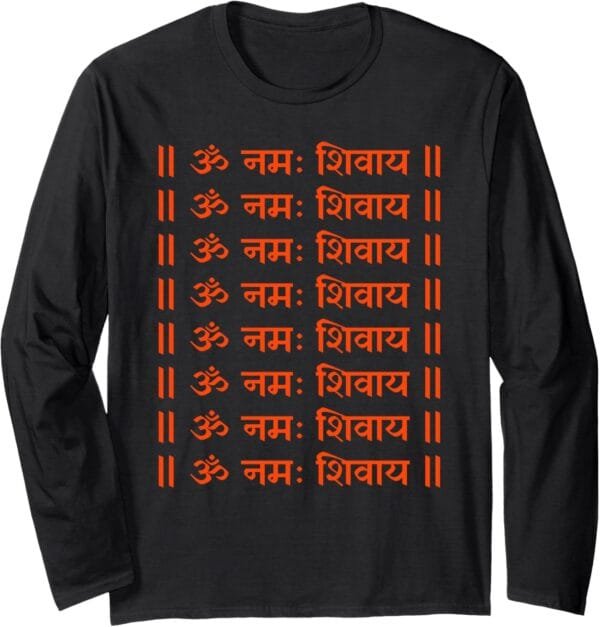 Shiva, Shankar, Maha Shivratri Om Namaha Shivaya Sanskrit Long Sleeve T-Shirt (Japan)