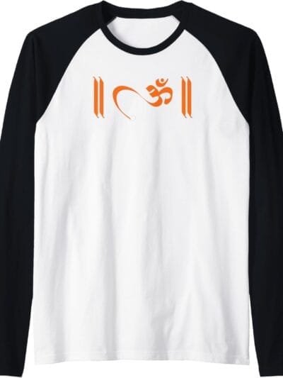 Hinduism Om, Sacred Pooja Hindu Temple Raglan T-Shirt (USA)
