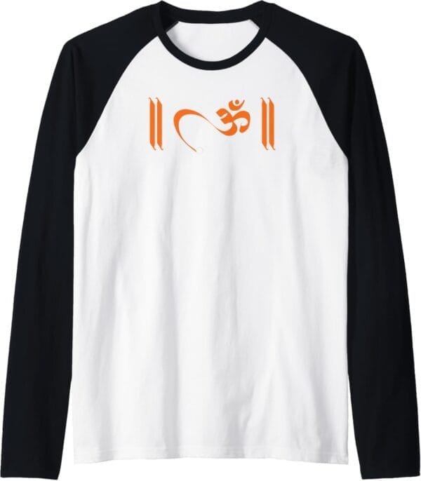 Hinduism Om, Sacred Pooja Hindu Temple Raglan T-Shirt (USA)