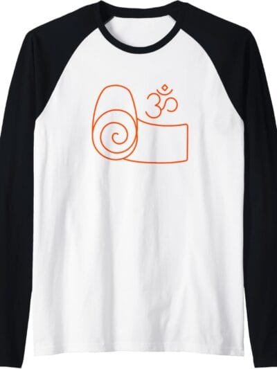Hinduism Om Yoga Mat, Sacred Pooja Hindu Temple Raglan T-Shirt (USA)
