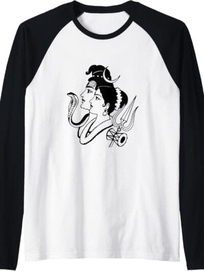 Shiva, Shankar, MahaShivratri Shiv Parvati Templo hindú Puja Raglan T-Shirt (Spain)