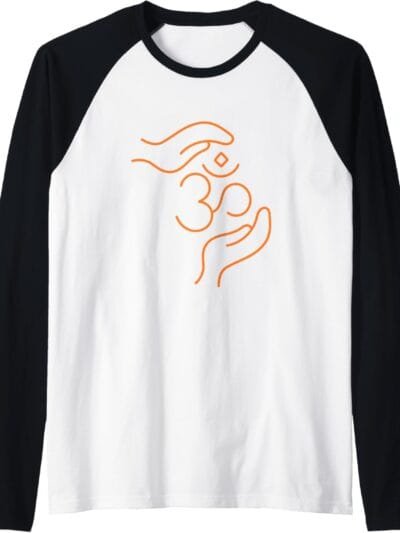 Hinduism Om, Sacred Pooja Hindu Temple Raglan T-Shirt (USA)