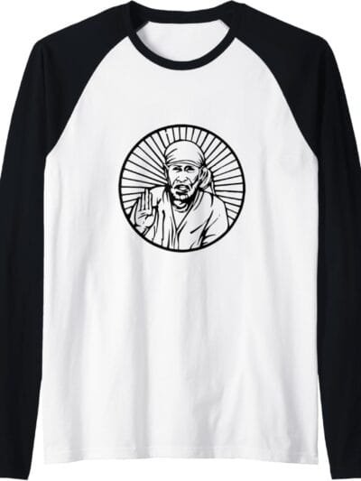 Sai Baba of Shirdi Blessing God Hindu Temple Pooja Raglan T-Shirt (Italy)
