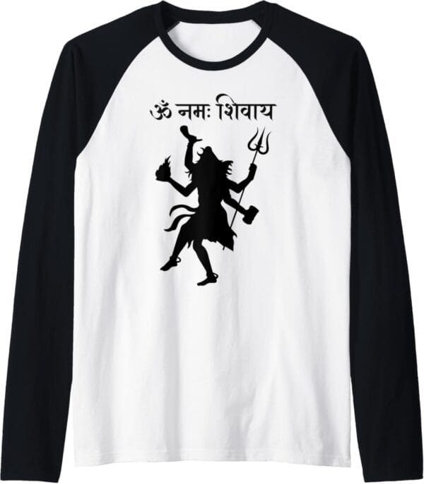 Shiva, Shankar, Maha Shivratri Tandav Hindu God Temple Pooja Raglan T-Shirt (USA)