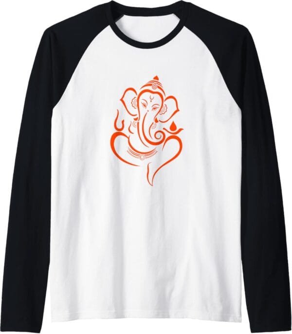 Ganapati, Ganesh, Shree Ganesh Om Ganeshotsav Puja Raglan T-Shirt (Germany)