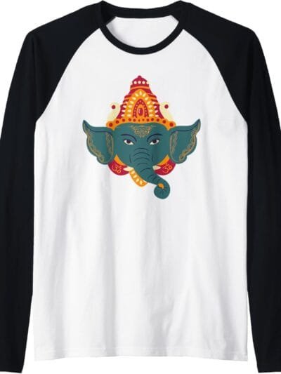 Ganapati, Ganesh, Ganeshotsav Puja Raglan T-Shirt (USA)