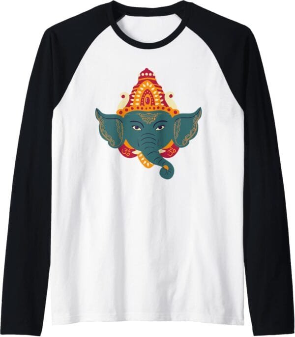 Ganapati, Ganesh, Ganeshotsav Puja Raglan T-Shirt (USA)