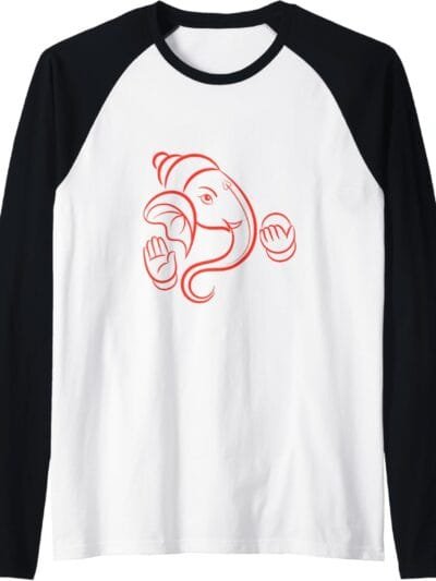 Ganapati, Ganesh, Ganeshotsav Puja Raglan T-Shirt (Spain)