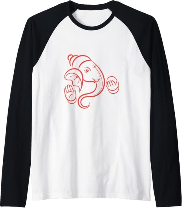 Ganapati, Ganesh, Ganeshotsav Puja Raglan T-Shirt (Spain)