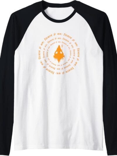 Shiva, Shankar, Maha Shivratri Om Namaha Shivaya Meditating Raglan T-Shirt (USA)