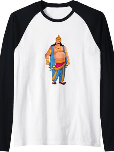 King Mahabali Onam Festival Hindu God Temple Pooja Raglan T-Shirt (USA)