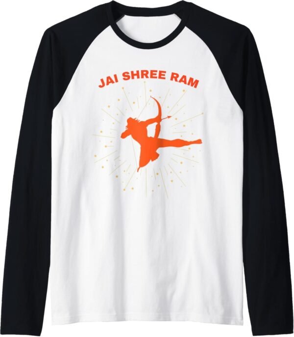 Lord Rama Diwali God Gift for Indian Hindus Jai Shree Ram Raglan T-Shirt (USA)