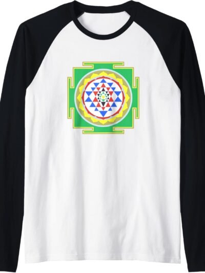 Indian Hindu Wedding Gift for Indians Sri Yantra Diagram Raglan T-Shirt (Germany)