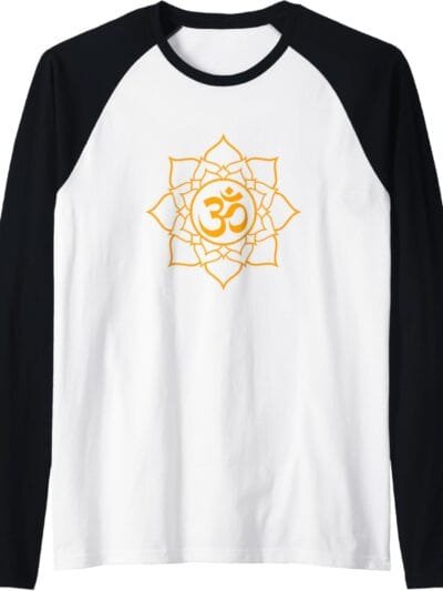 Hinduism Om, Sacred Pooja Hindu Temple Raglan T-Shirt (USA)