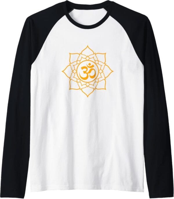 Hinduism Om, Sacred Pooja Hindu Temple Raglan T-Shirt (USA)