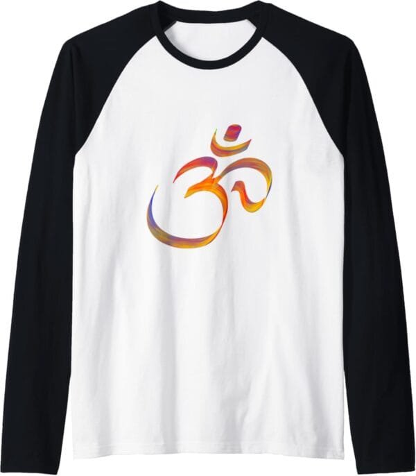Hinduism Om, Sacred Pooja Hindu Temple Raglan T-Shirt (USA)